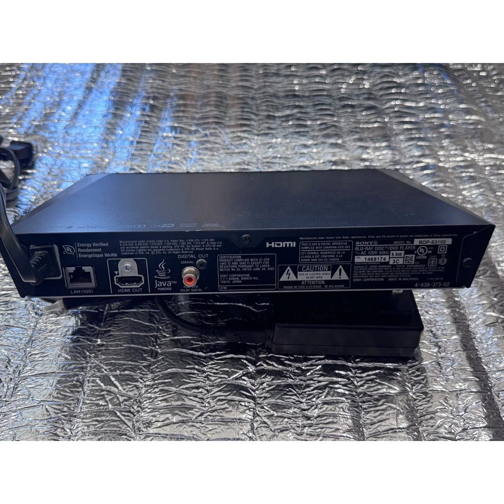Sony BDP-S3100 Blu-ray DVD Player Built-in Wi-Fi Streaming Black HDMI USB